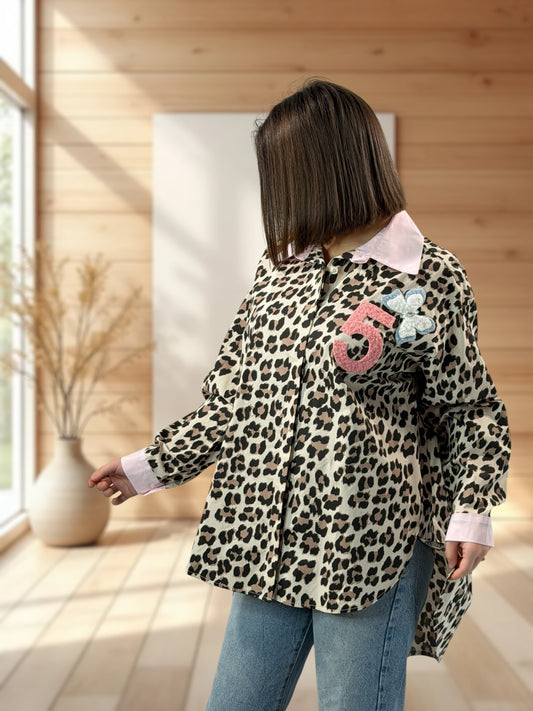 LOLITA - CHEMISE OVERSIZE LEOPARD JUSQU'A LA TAILLE 48