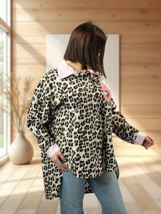 LOLITA - CHEMISE OVERSIZE LEOPARD JUSQU'A LA TAILLE 48