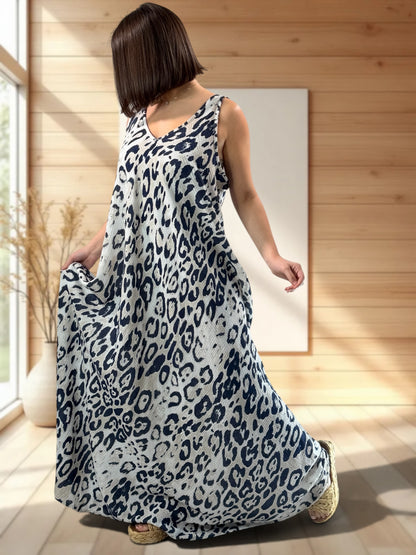 MAUDE - ROBE LONGUE LEOPARD JUSQU'A LA TAILLE 58/60