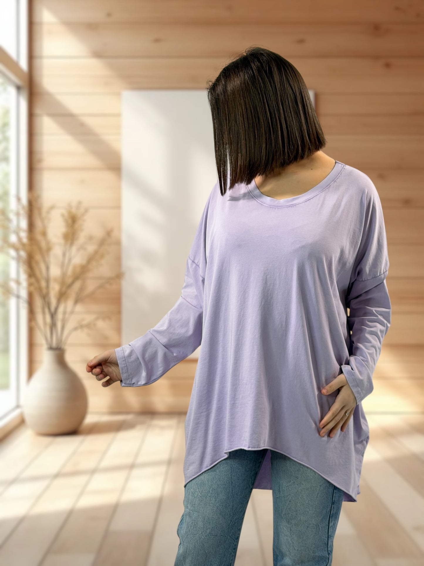 ALYSON - TEE-SHIRT OVERSIZE LILAS JUSQU'A LA TAILLE 56