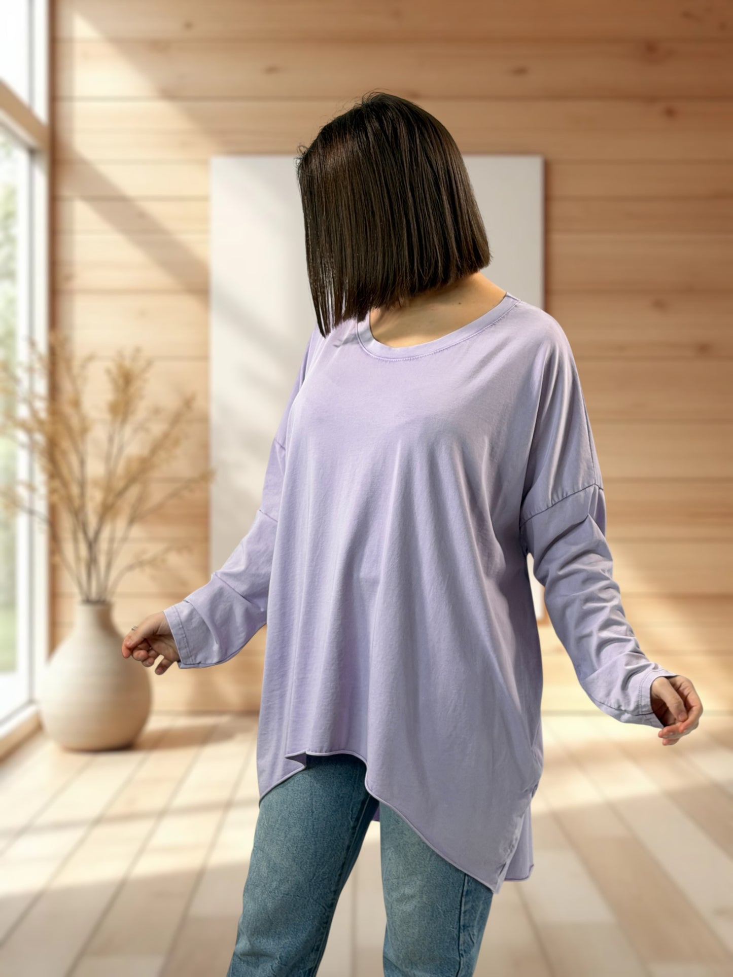 ALYSON - TEE-SHIRT OVERSIZE LILAS JUSQU'A LA TAILLE 56