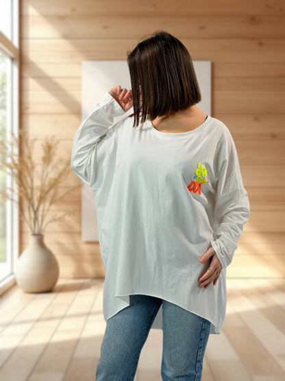 JODDY - TEE-SHIRT OVERSIZE BLANC JUSQU'A LA TAILLE 56