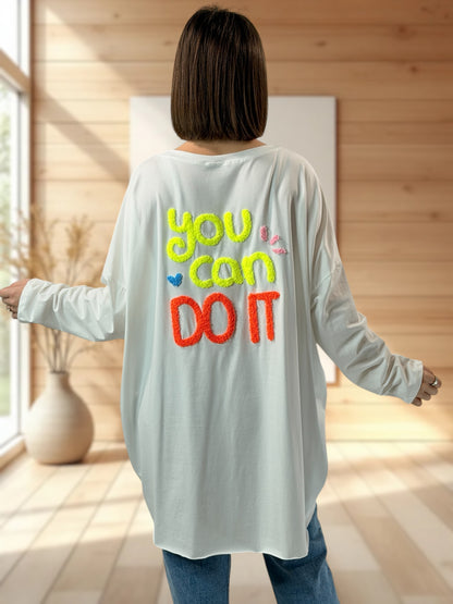 JODDY - TEE-SHIRT OVERSIZE BLANC JUSQU'A LA TAILLE 56