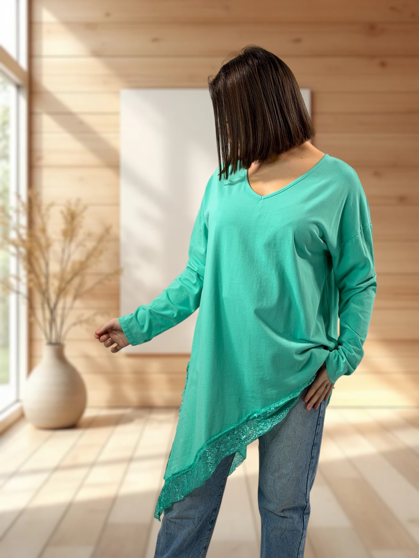 LOUNA - T-SHIRT LAGON ASYMETRIQUE JUSQU'A LA TAILLE 50