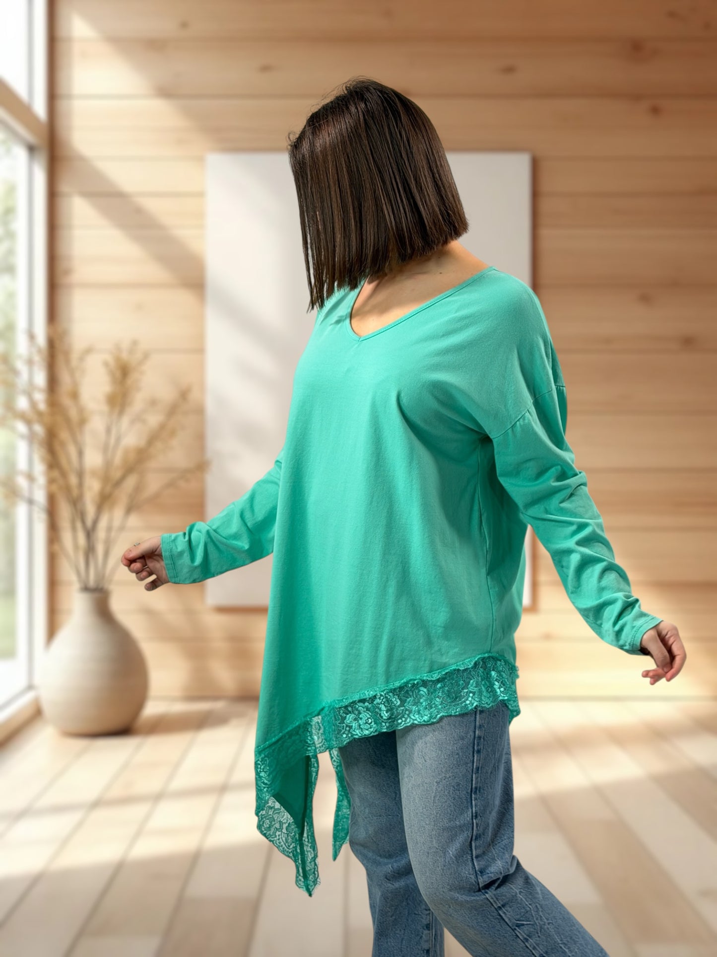 LOUNA - T-SHIRT LAGON ASYMETRIQUE JUSQU'A LA TAILLE 50