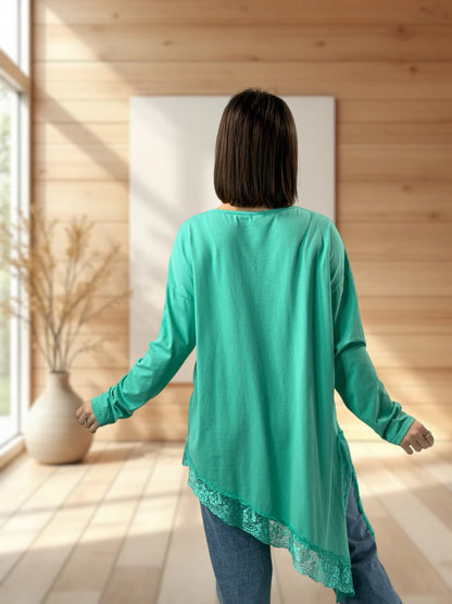 LOUNA - T-SHIRT LAGON ASYMETRIQUE JUSQU'A LA TAILLE 50