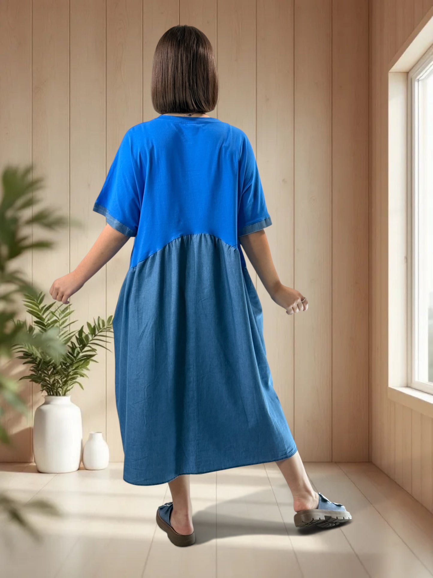 DEBORAH - ROBE OVERSIZE BRODEE JUSQU'A LA TAILLE 56