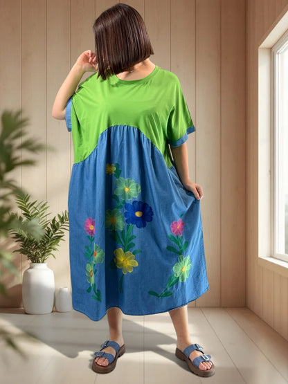 DEBORAH - ROBE OVERSIZE BRODEE JUSQU'A LA TAILLE 56