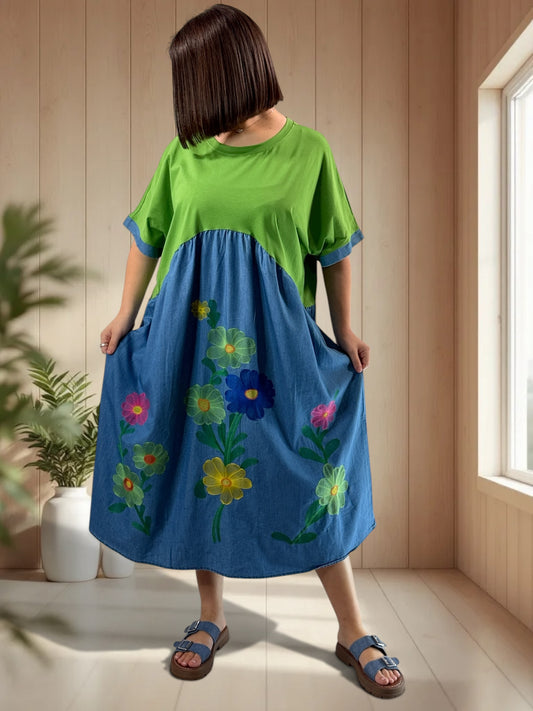 DEBORAH - ROBE OVERSIZE BRODEE JUSQU'A LA TAILLE 56