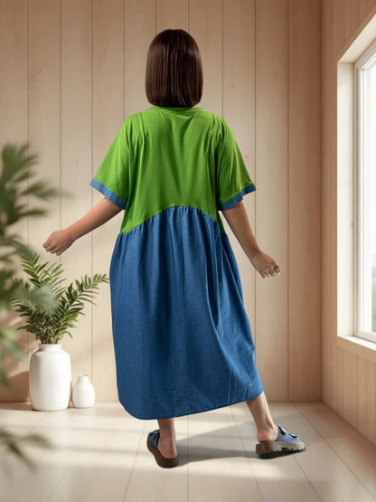 DEBORAH - ROBE OVERSIZE BRODEE JUSQU'A LA TAILLE 56