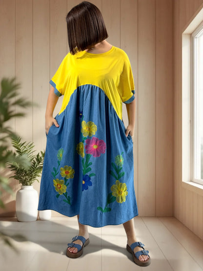 DEBORAH - ROBE OVERSIZE BRODEE JUSQU'A LA TAILLE 56