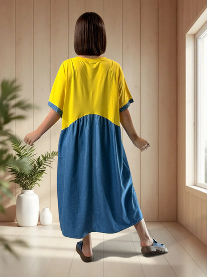 DEBORAH - ROBE OVERSIZE BRODEE JUSQU'A LA TAILLE 56