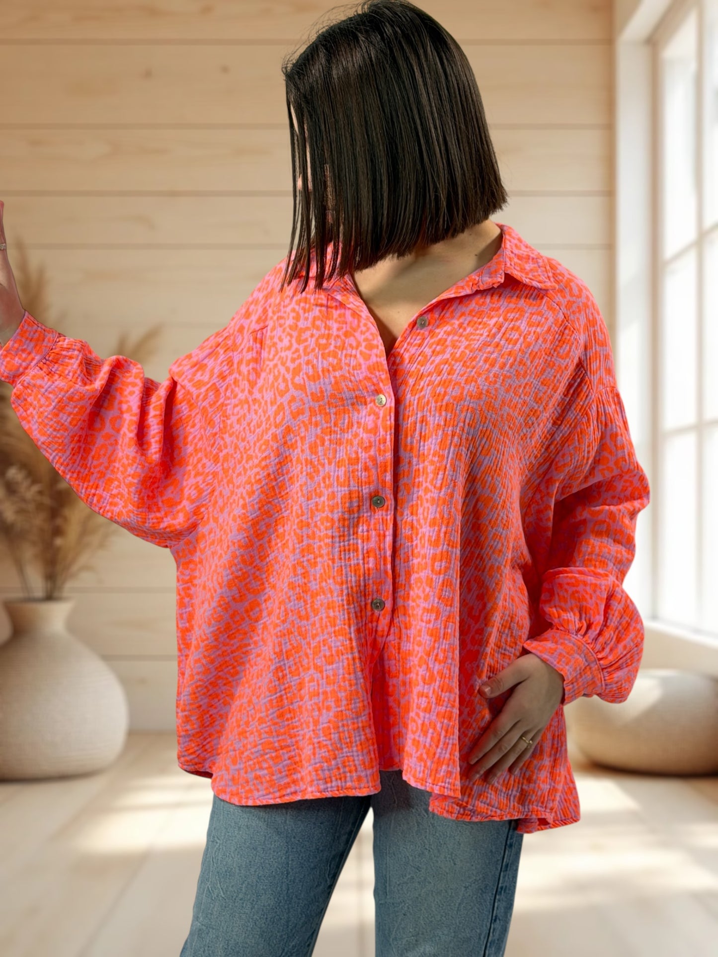 VALENTINA  - BLOUSE EN COTON JUSQU'A LA TAILLE 50/52