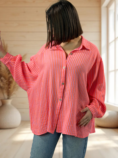 VALENTINA  - BLOUSE EN GAZE DE COTON JUSQU'A LA TAILLE 50/52