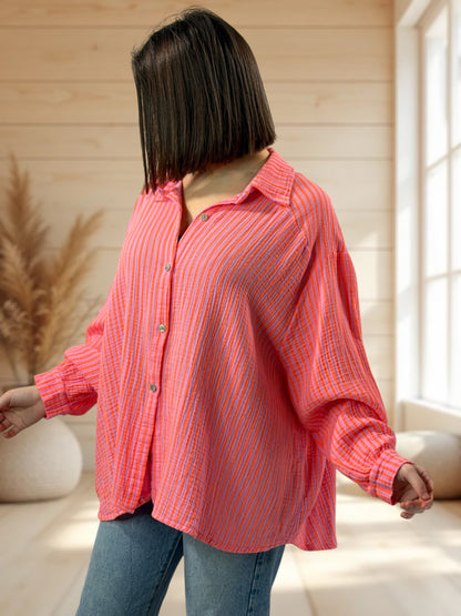 VALENTINA  - BLOUSE EN GAZE DE COTON JUSQU'A LA TAILLE 50/52