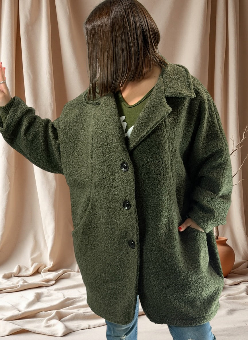 BETTY - VESTE KAKI OVERSIZE JUSQU'A LA TAILLE 54/56