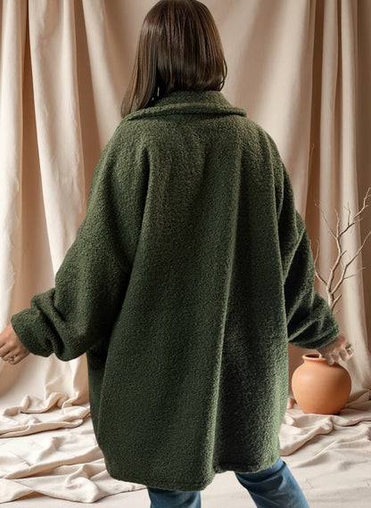BETTY - VESTE KAKI OVERSIZE JUSQU'A LA TAILLE 54/56