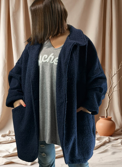 BETTY - VESTE MARINE OVERSIZE JUSQU'A LA TAILLE 54/56