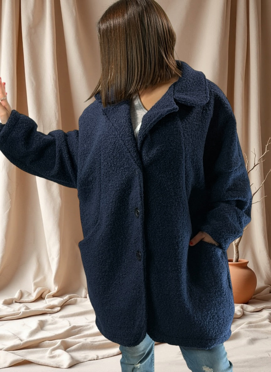 BETTY - VESTE MARINE OVERSIZE JUSQU'A LA TAILLE 54/56