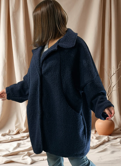 BETTY - VESTE MARINE OVERSIZE JUSQU'A LA TAILLE 54/56