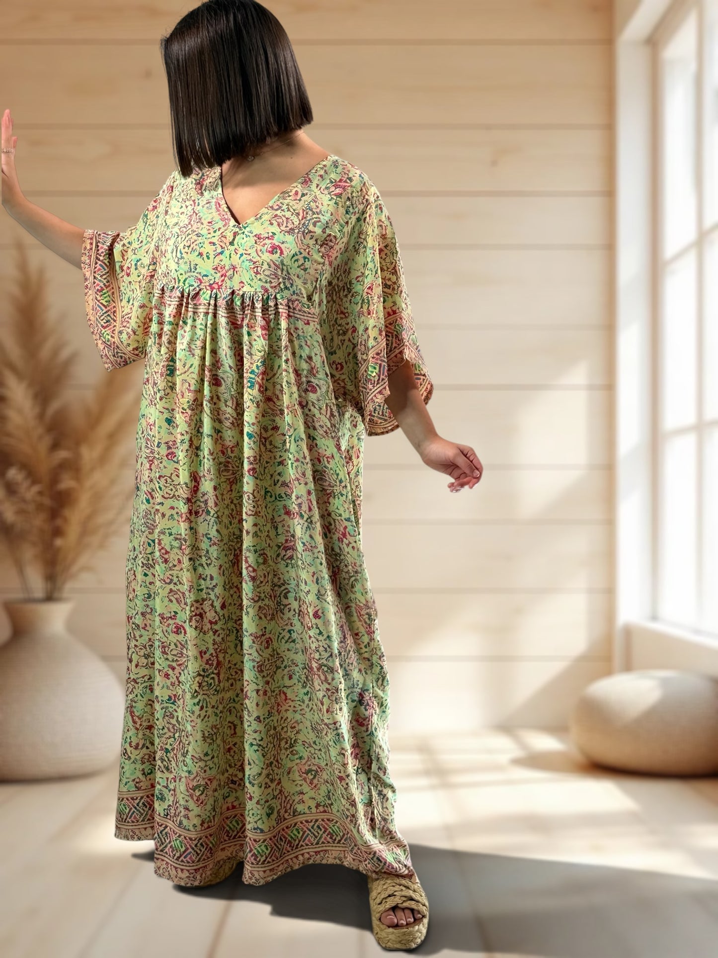 MATHILDA - ROBE LONGUE BOHEME SOIE JUSQU'A LA TAILLE 54