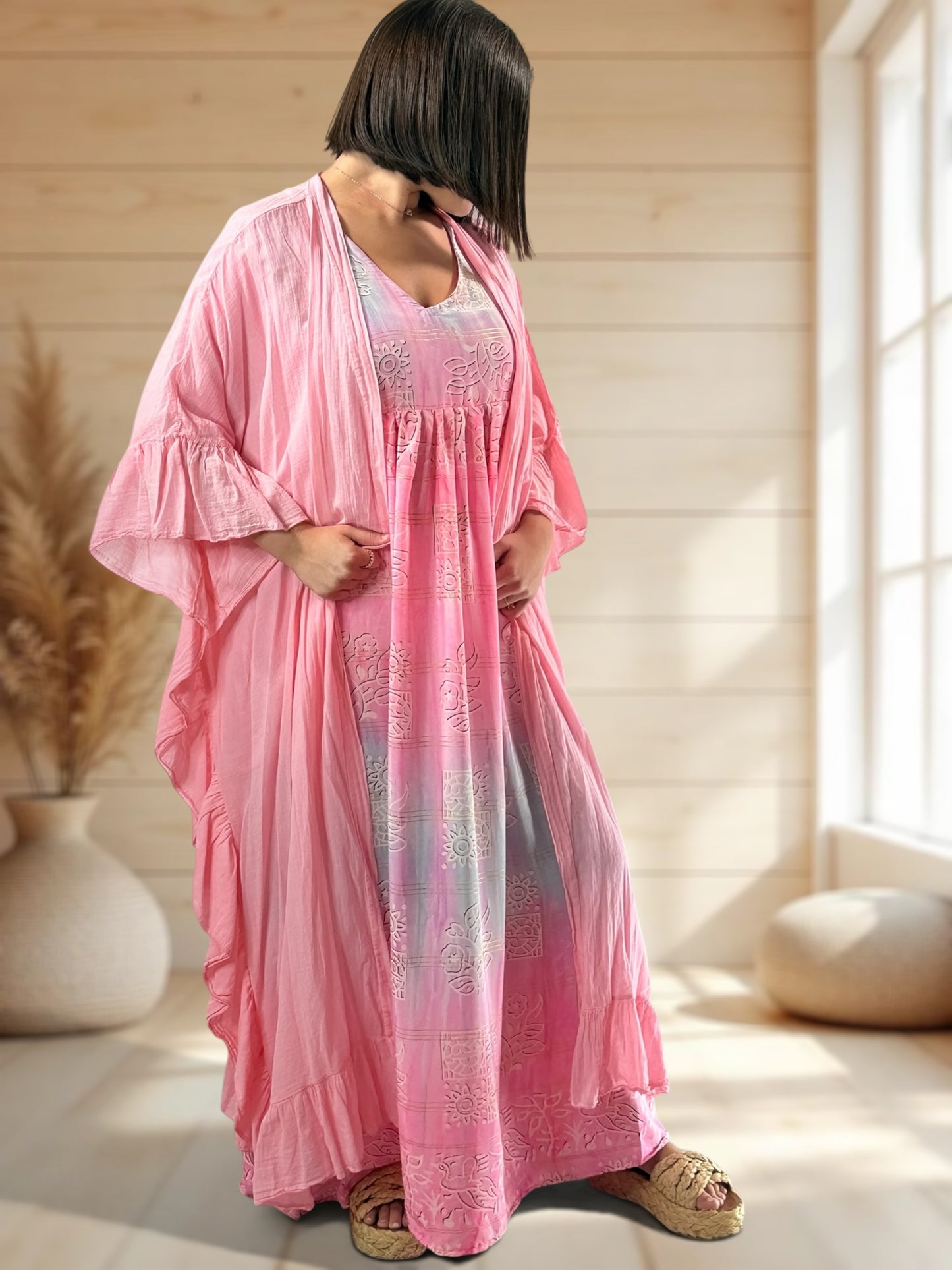 HAPINESS - KIMONO ROSE OVERSIZE JUSQU'A LA TAILLE 60