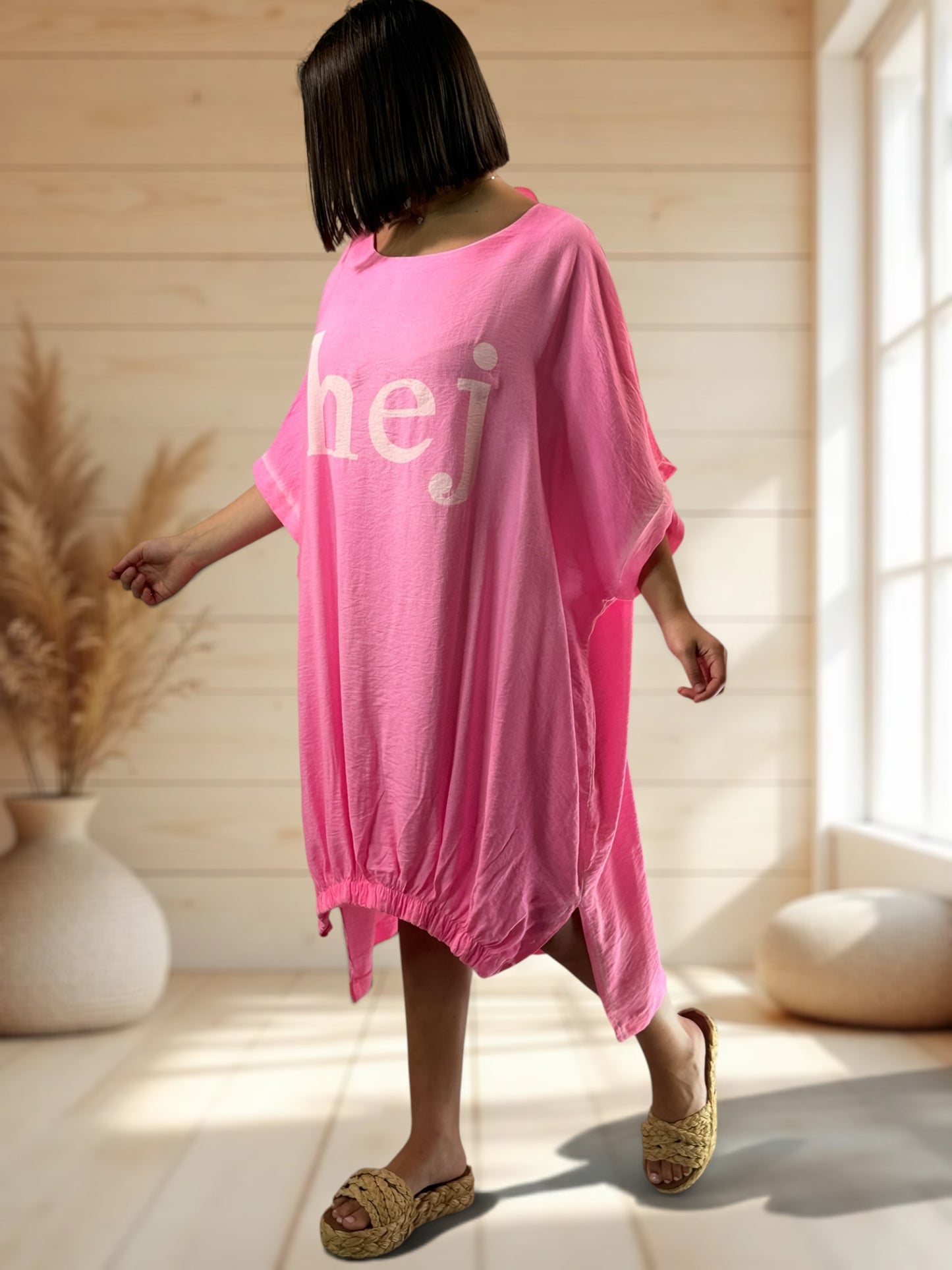 CLARICE - ROBE OVERSIZE FUCHSIA JUSQU'A LA TAILLE 54