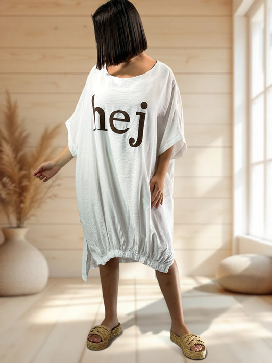 CLARICE - ROBE OVERSIZE BLANCHE JUSQU'A LA TAILLE 54