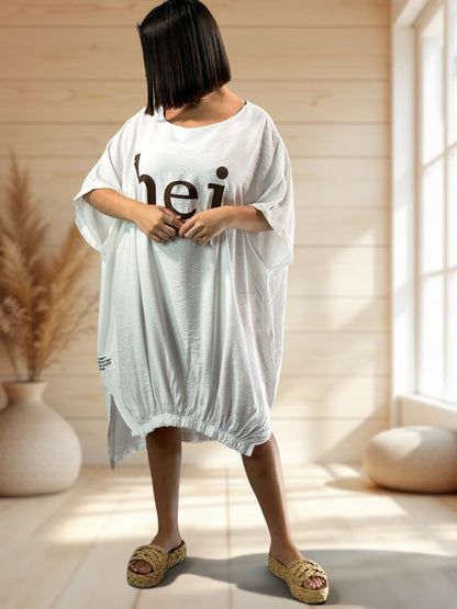 CLARICE - ROBE OVERSIZE BLANCHE JUSQU'A LA TAILLE 54