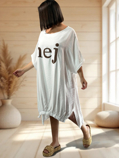CLARICE - ROBE OVERSIZE BLANCHE JUSQU'A LA TAILLE 54