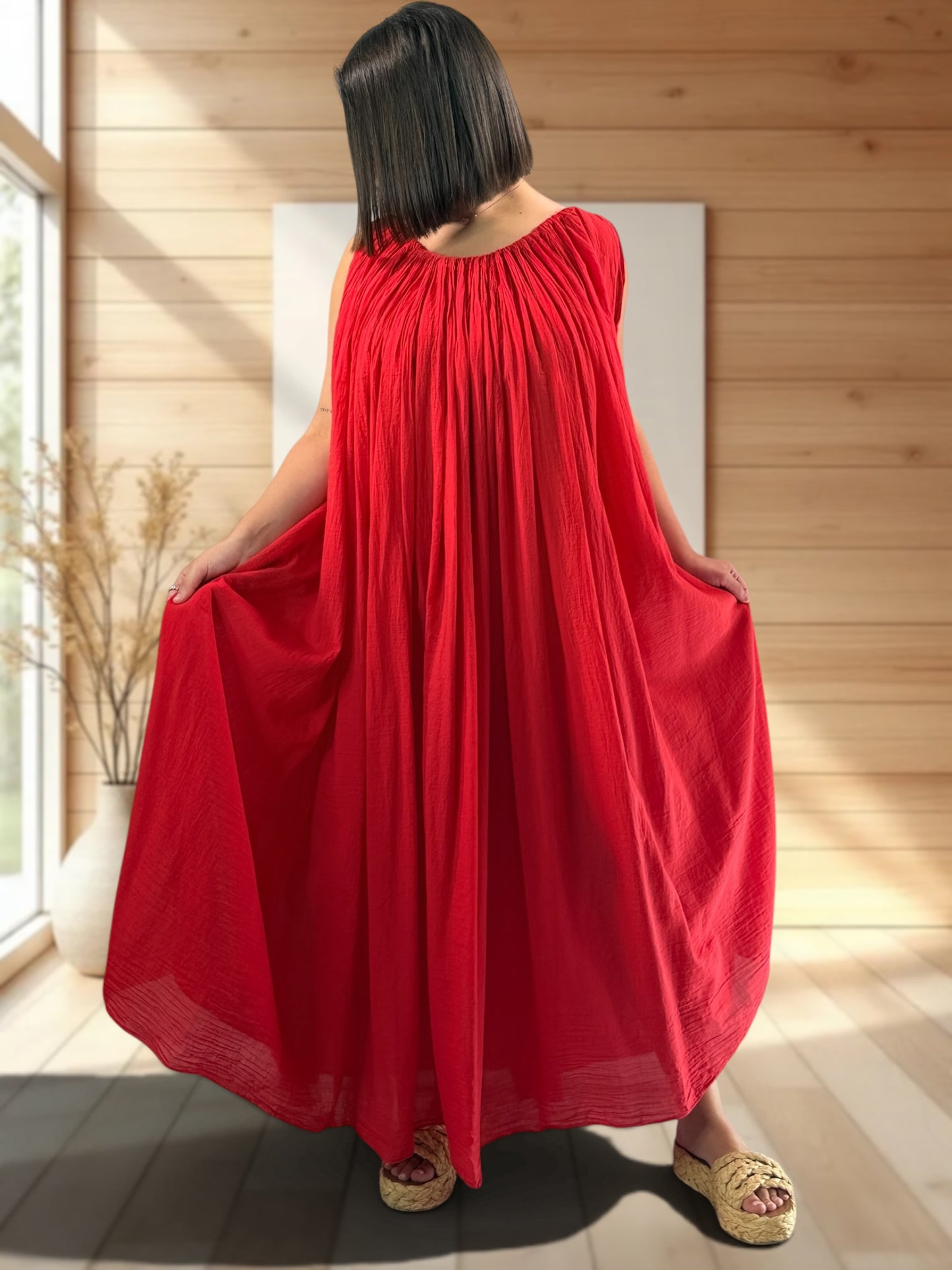 KATOUSHKA - ROBE LONGUE ROUGE OVERSIZE JUSQU'A LA TAILLE 60