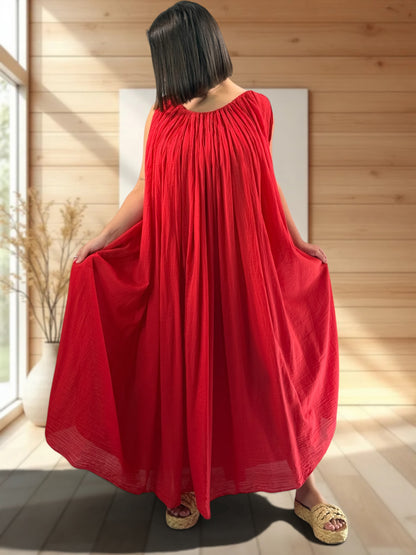 KATOUSHKA - ROBE LONGUE ROUGE OVERSIZE JUSQU'A LA TAILLE 60