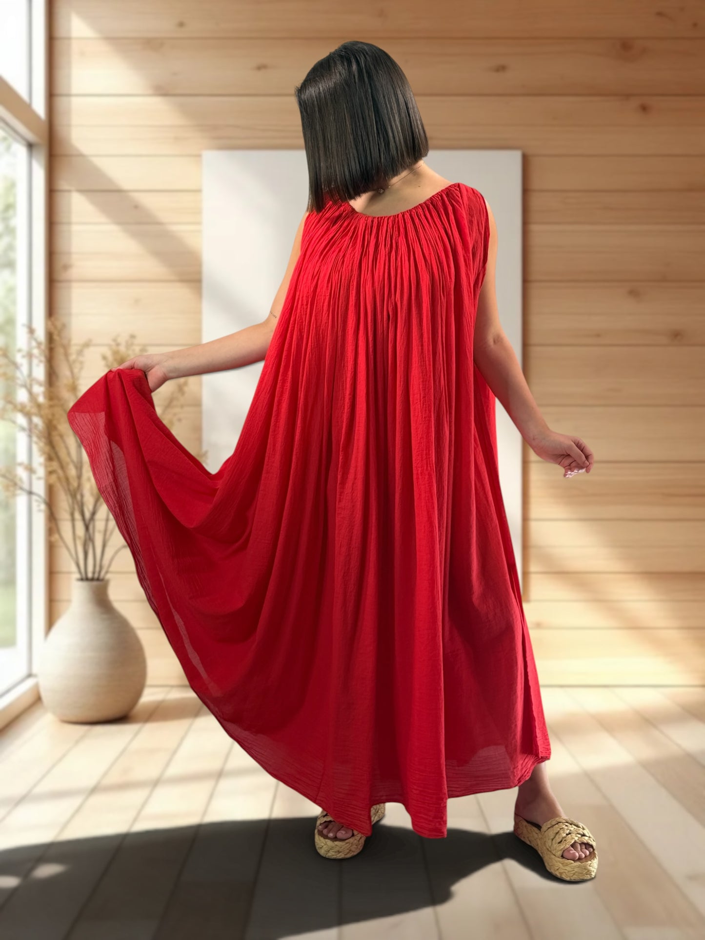 KATOUSHKA - ROBE LONGUE ROUGE OVERSIZE JUSQU'A LA TAILLE 60