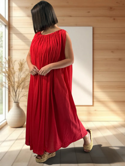 KATOUSHKA - ROBE LONGUE ROUGE OVERSIZE JUSQU'A LA TAILLE 60