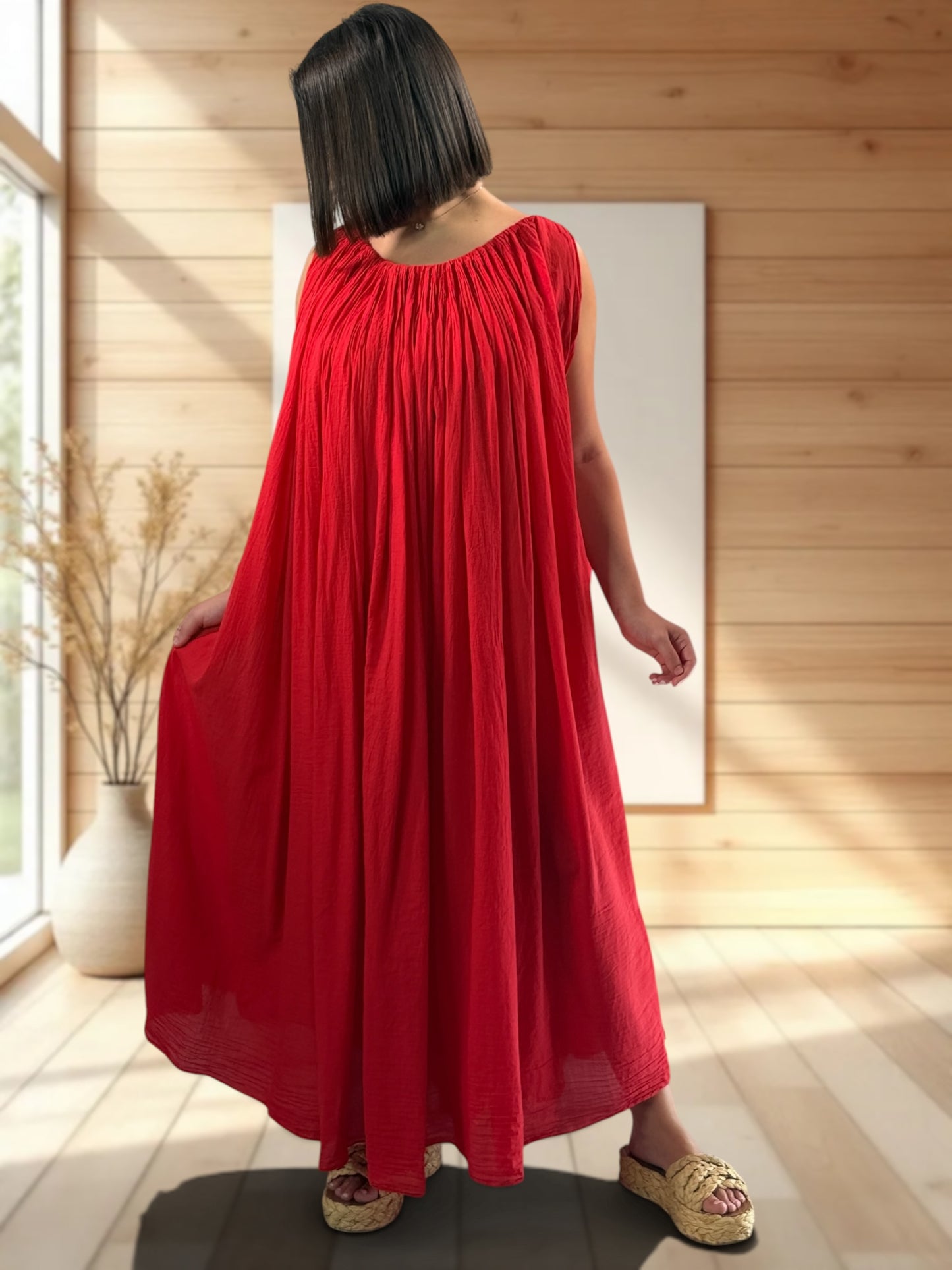 KATOUSHKA - ROBE LONGUE ROUGE OVERSIZE JUSQU'A LA TAILLE 60