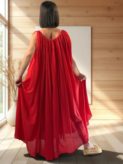 KATOUSHKA - ROBE LONGUE ROUGE OVERSIZE JUSQU'A LA TAILLE 60