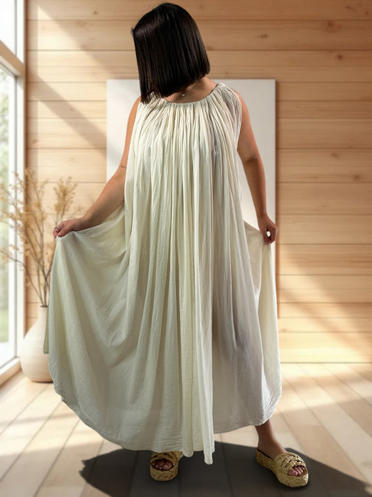 KATOUSHKA - ROBE LONGUE ECRU OVERSIZE JUSQU'A LA TAILLE 60