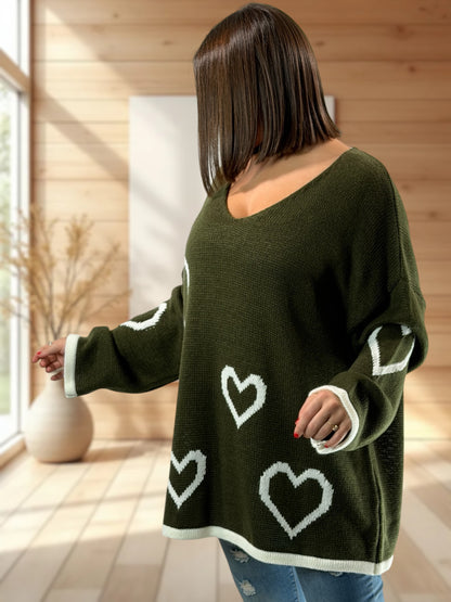 VALENTIN - PULL OVERSIZE KAKI JUSQU'A LA TAILLE 52/54