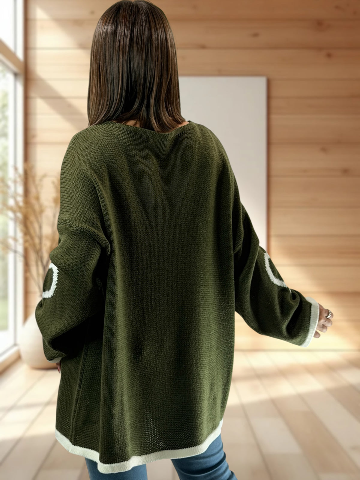 VALENTIN - PULL OVERSIZE KAKI JUSQU'A LA TAILLE 52/54