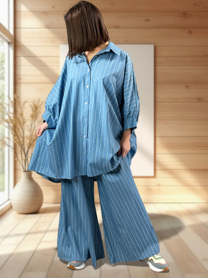 ZAZA  - TUNIQUE OVERSIZE A RAYURE JUSQU'A LA TAILLE 58
