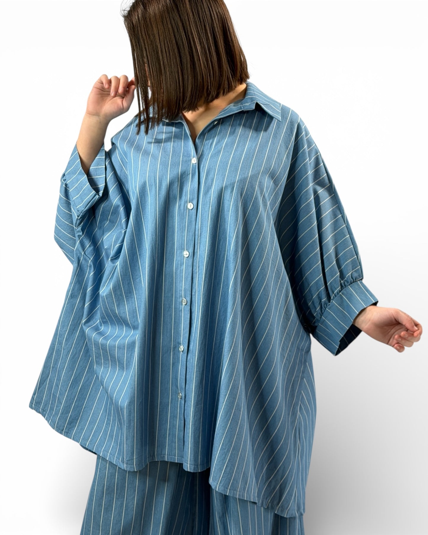 ZAZA  - TUNIQUE OVERSIZE A RAYURE JUSQU'A LA TAILLE 58