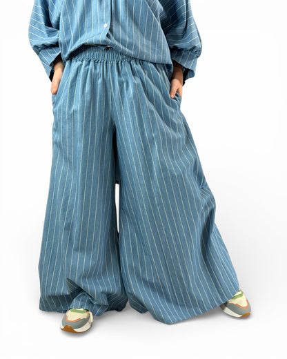 YANOU - PANTALON AMPLE A RAYURE TAILLE 46/48 A 52