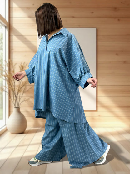 ZAZA  - TUNIQUE OVERSIZE A RAYURE JUSQU'A LA TAILLE 58
