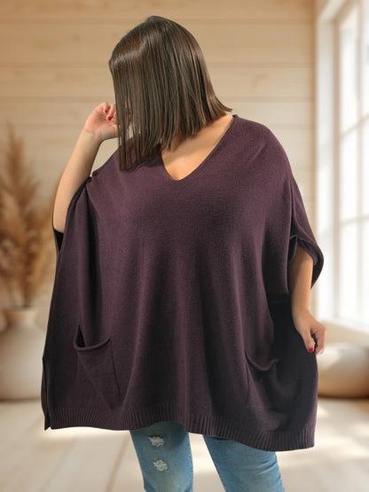 MILLO - PULL OVERSIZE RAISIN JUSQU'A LA TAILLE 60