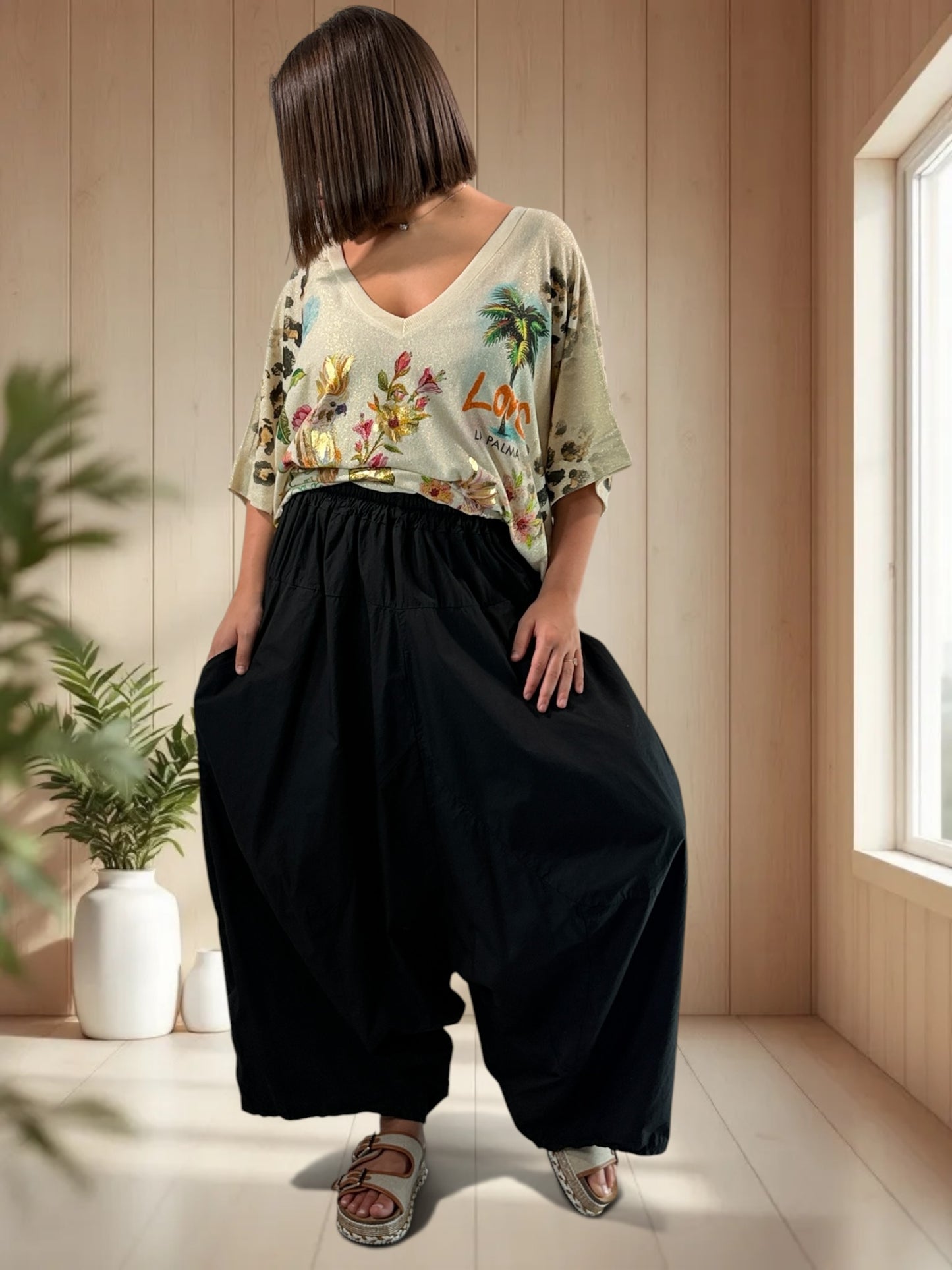 THOMAS - PANTALON SAROUEL NOIR JUSQU'A LA TAILLE 56/58
