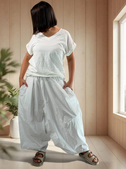 THOMAS - PANTALON SAROUEL BLANC JUSQU'A LA TAILLE 56/58