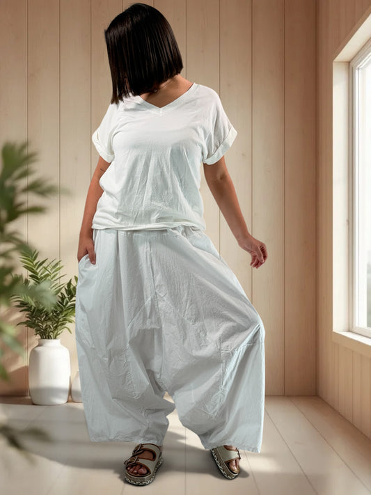 THOMAS - PANTALON SAROUEL BLANC JUSQU'A LA TAILLE 56/58