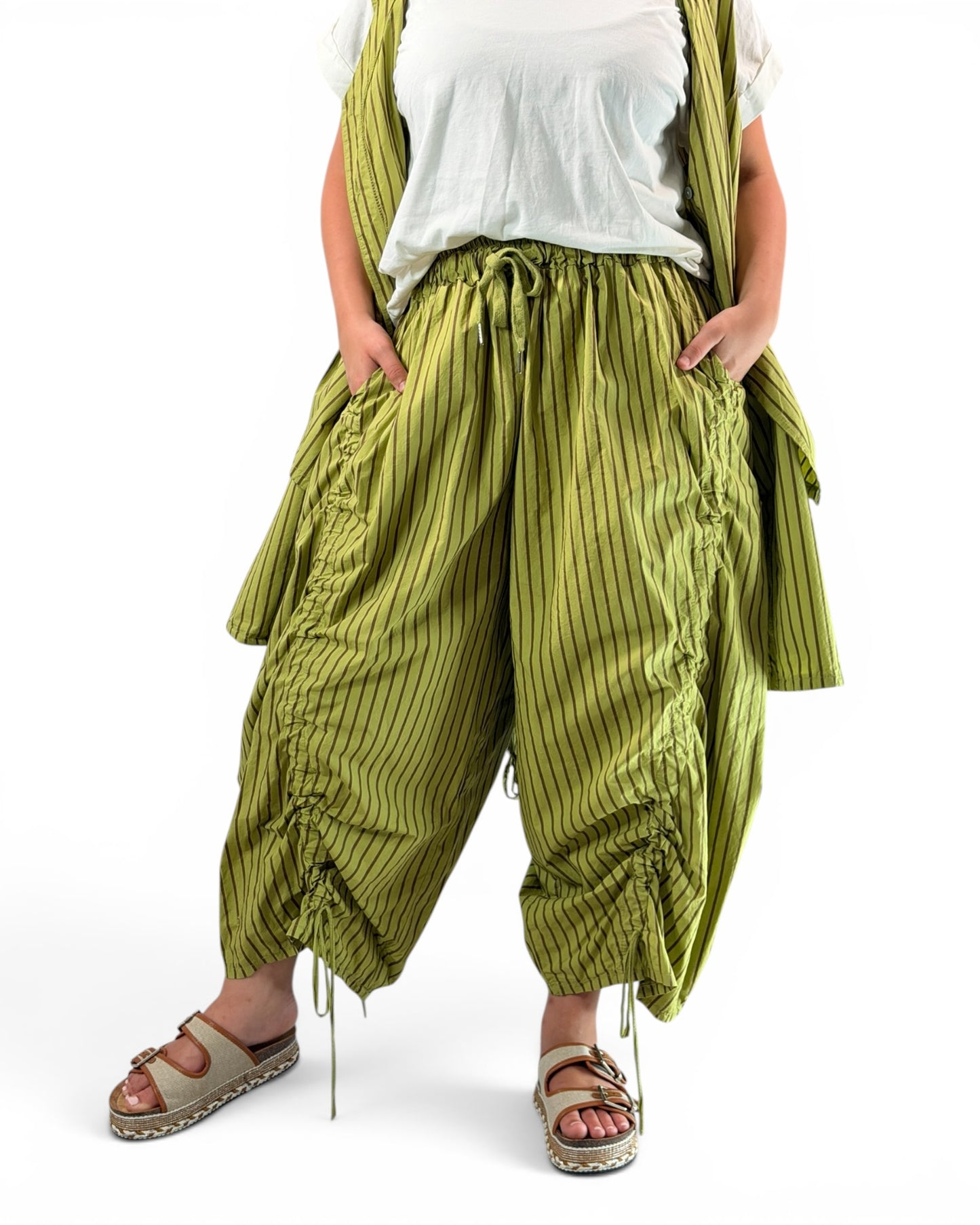 SEBASTIEN  - ENSEMBLE GILET ET PANTACOURT VERT JUSQU'A LA TAILLE 54/56