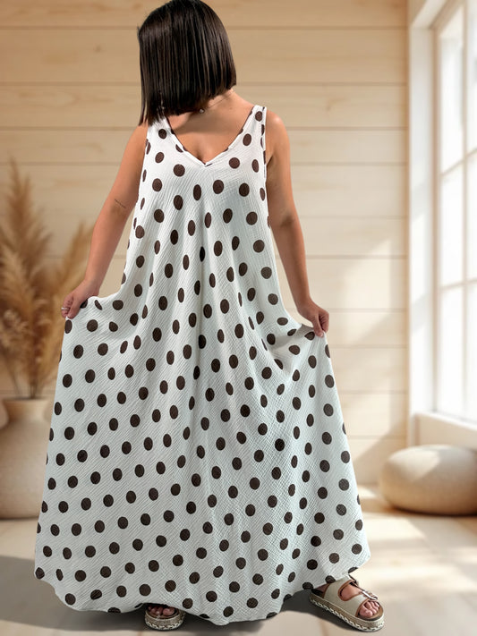 CLEM - ROBE LONGUE POIS MARRON JUSQU'A LA TAILLE 56