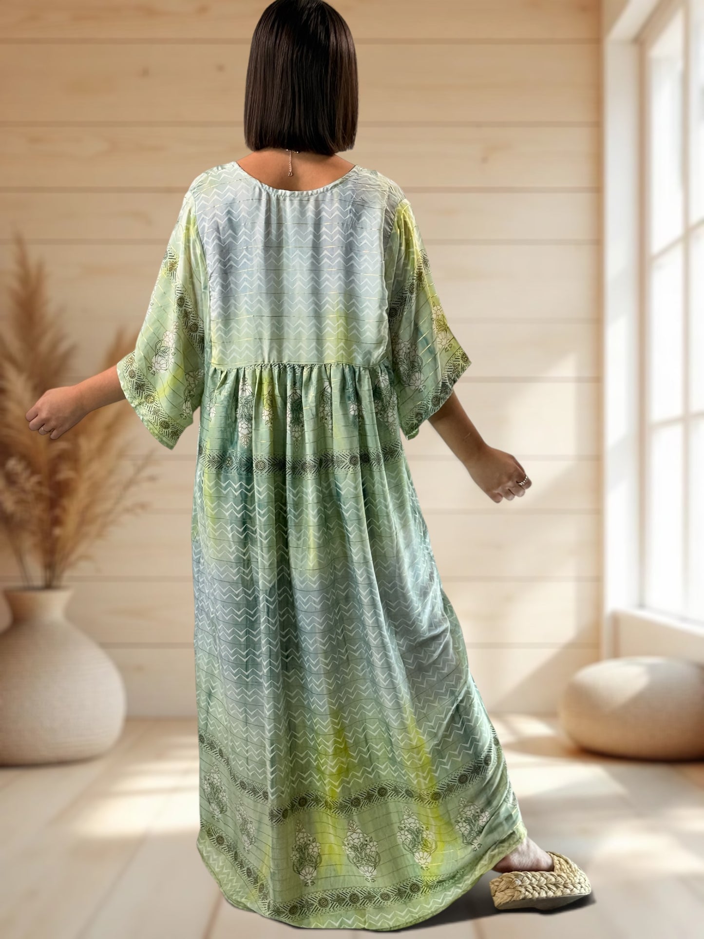 MATHILDA - ROBE LONGUE BOHEME SOIE JUSQU'A LA TAILLE 54